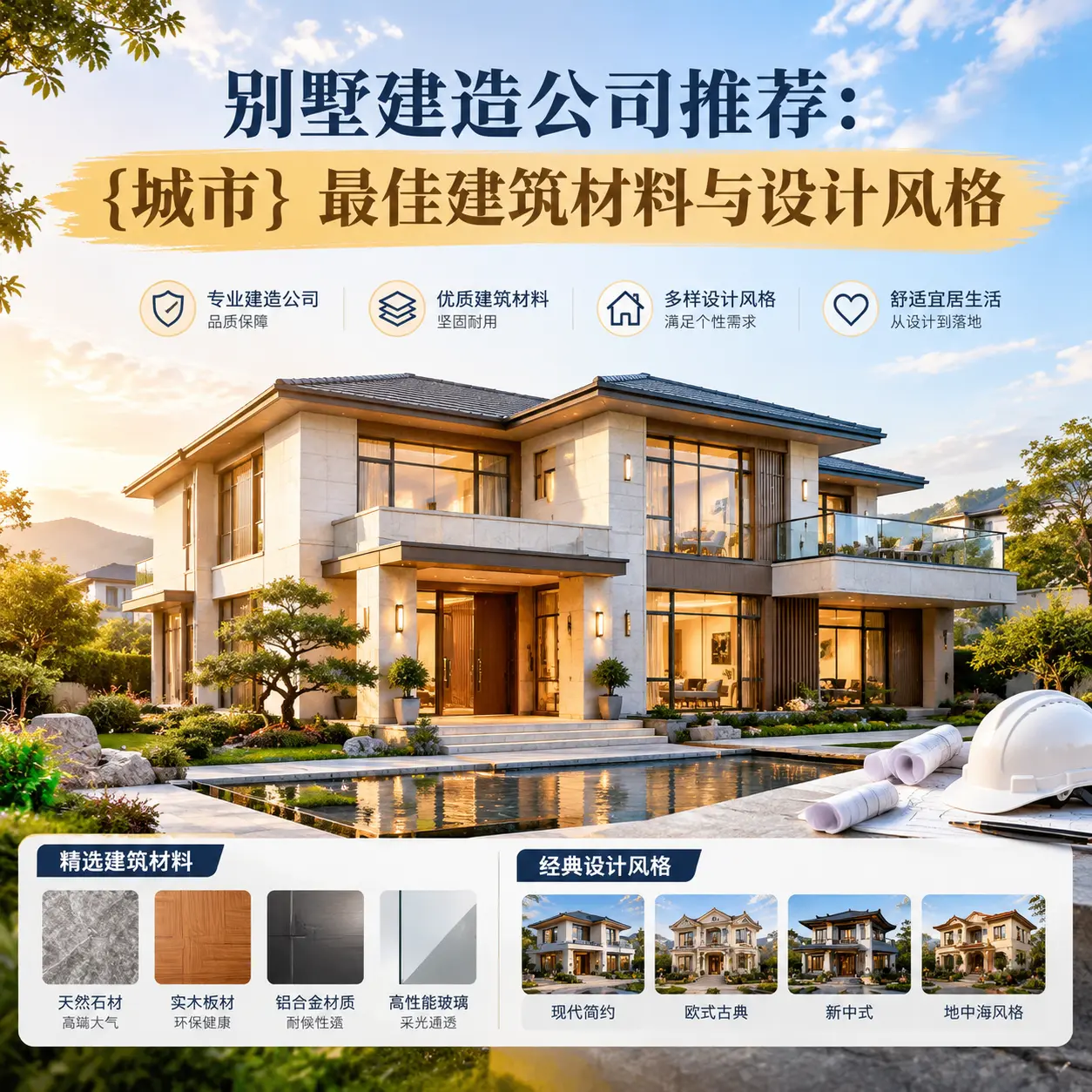别墅建造公司推荐： 红花岗 最佳建筑材料与设计风格